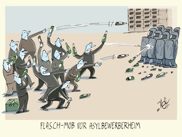 flasch mob asylbewerberheim