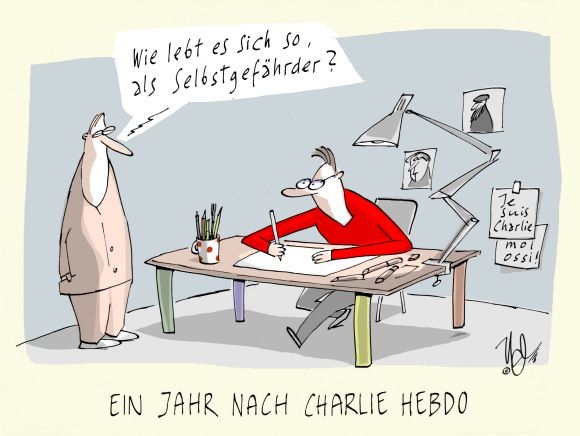 charlie hebdo karikaturist selbstgefährder