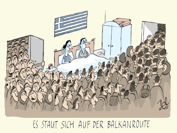 flüchtlinge griechenland stau balkanroute