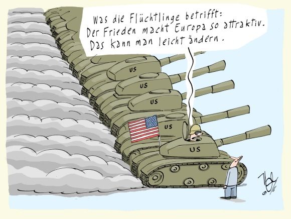 europa frieden flüchtlinge us panzer