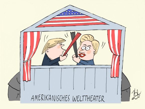 clinton trump wahlkampf welttheater