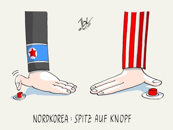 nordkorea kim spitz auf knopf