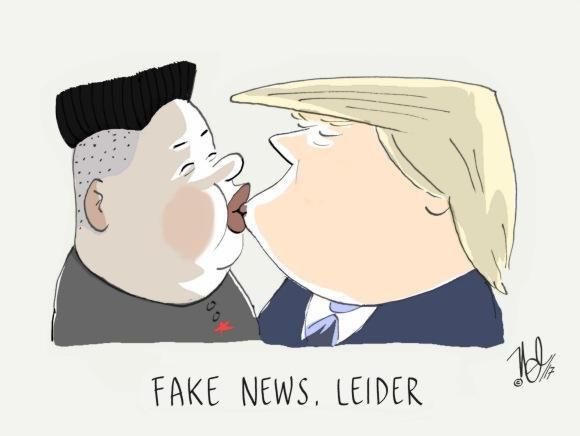 trump kim fake news