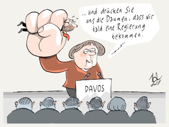 merkel schulz regierung davos