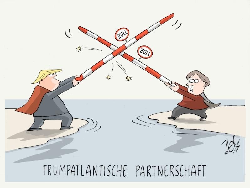 trump merkel zoll trumpatlantische partnerschaft