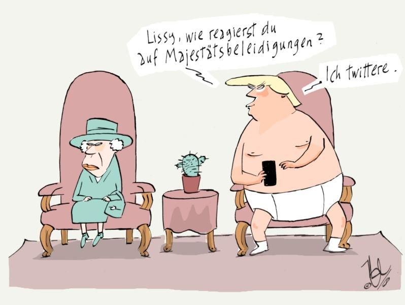 trump queen majestätsbeleidigung