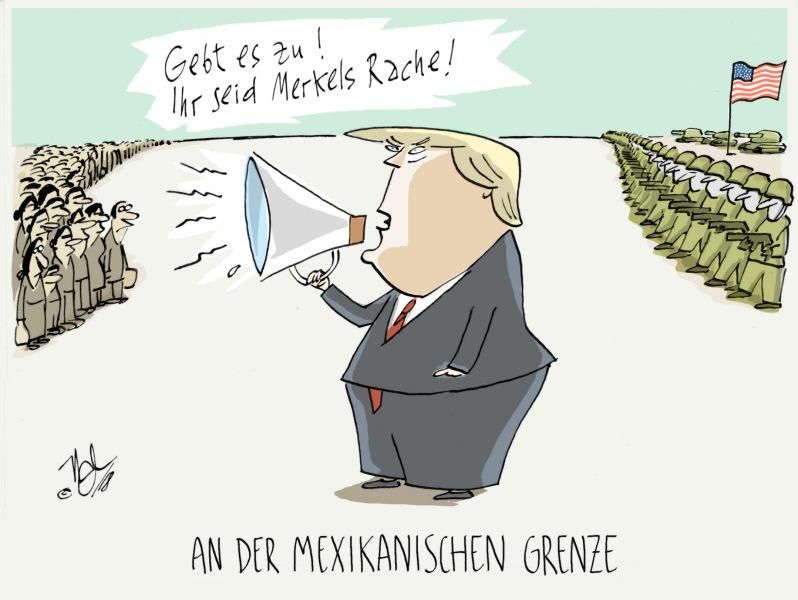 mexikanische grenze trump migranten merkels rache