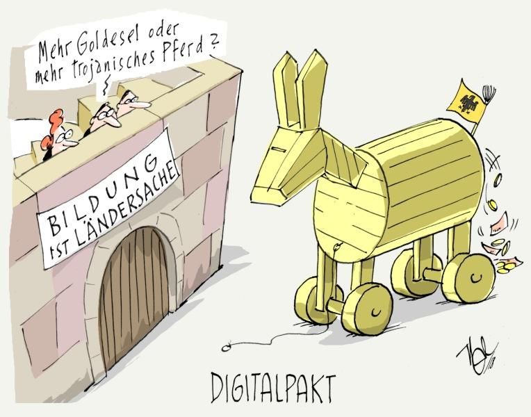 digitalpakt bildung trojanisches pferd goldesel