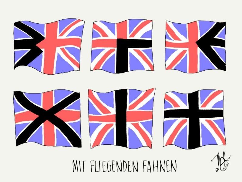 brexit fahnen fliegende