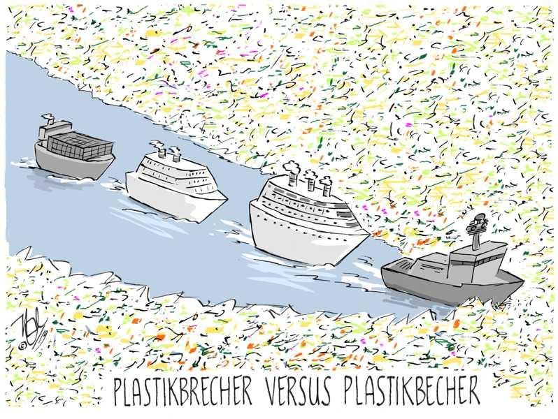 müll meer plastikbrecher plastikbecher