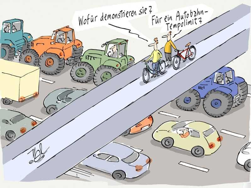 bauern demo autobahn tempolimit