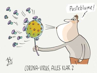 corona virus alles klar pusteblume