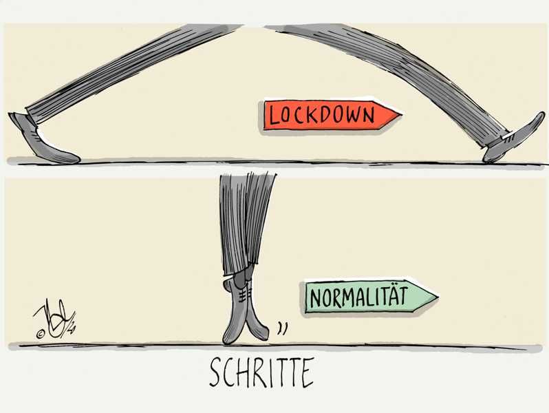 corona virus lockdown normalität schritte