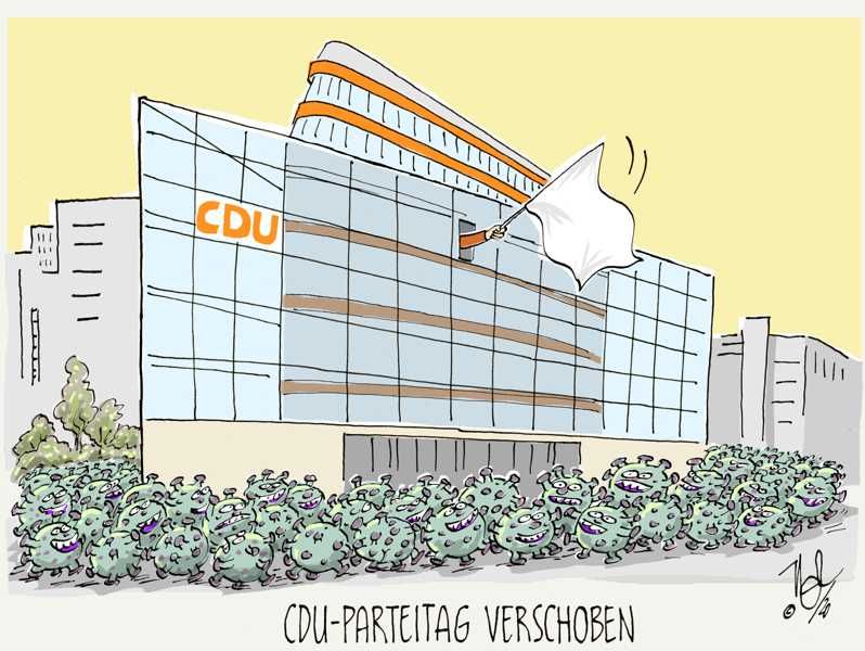 corona cdu parteitag verschoben weiße fahne