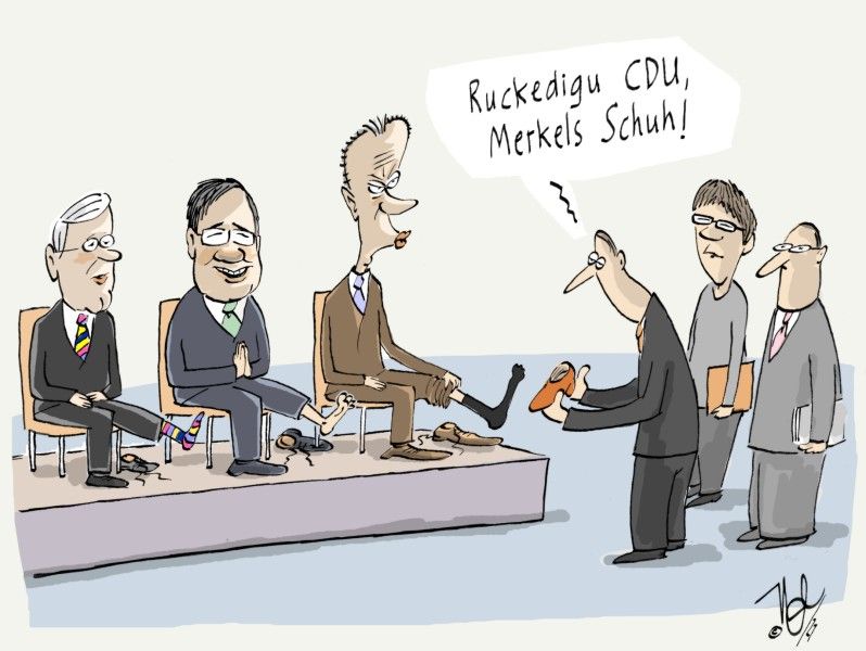 cdu röttgen laschet merz wahl parteivorsitz merkels schuh