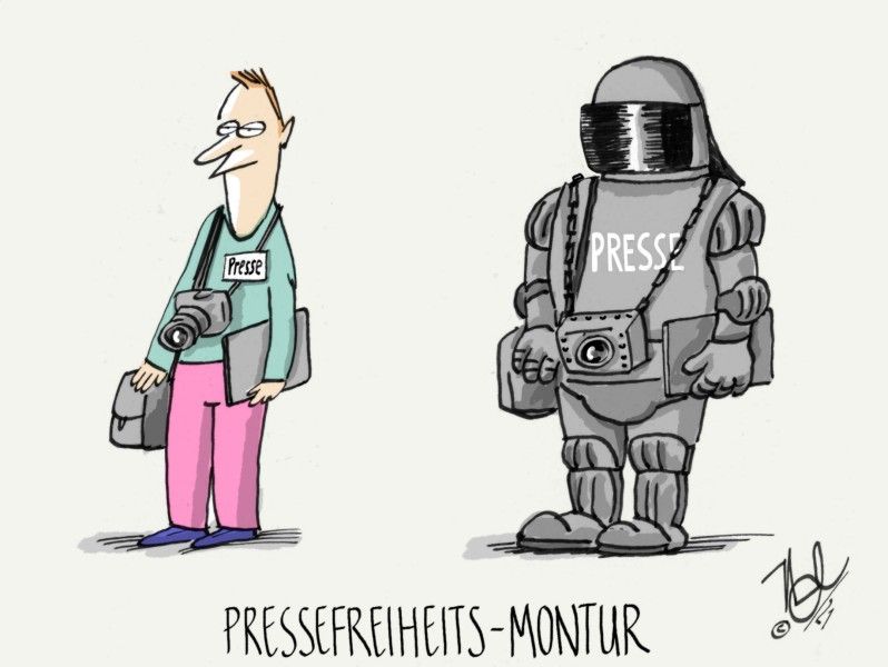 presse gerüstet pressefreiheits montur