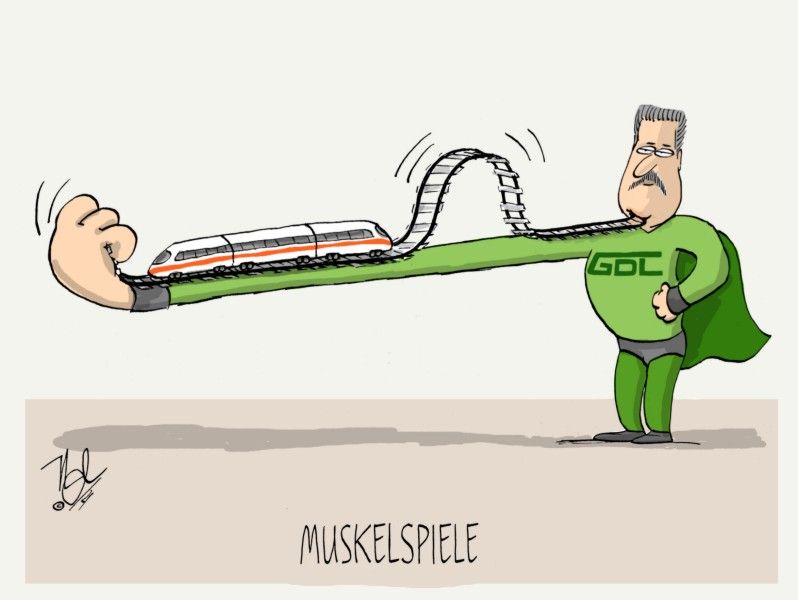 bahn gdl lockführer streik weselsky muskelspiele