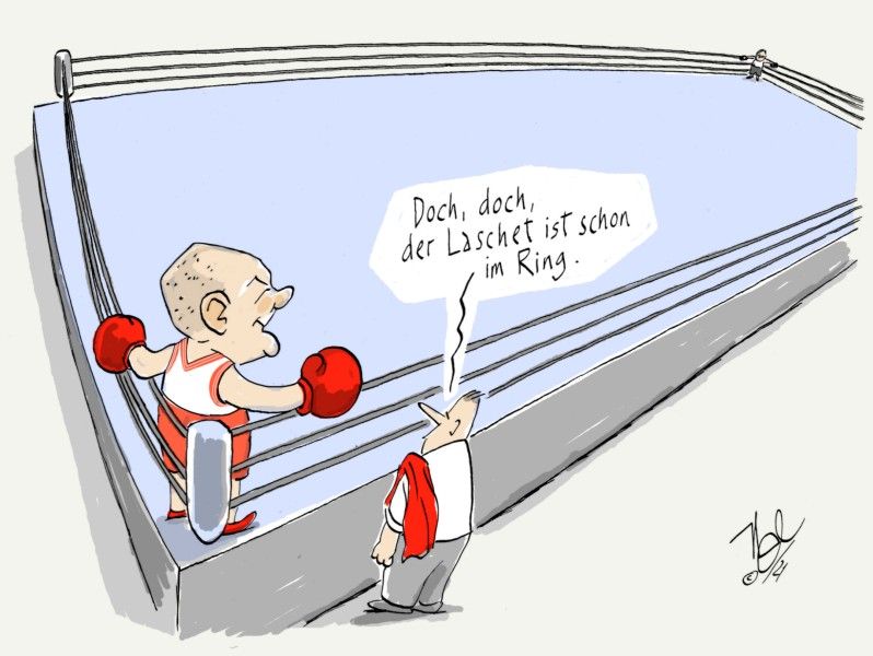 wahlkampf laschet scholz boxring