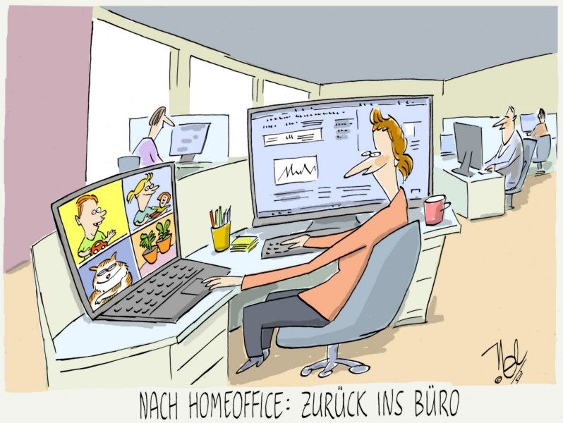 nach homeoffice zurück ins büro