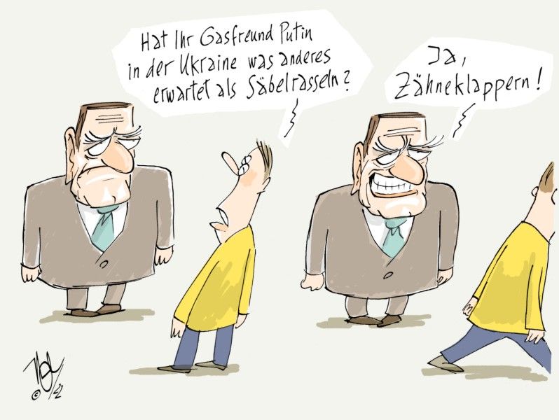 schröder putin ukraine säbelrassel zähneklappern