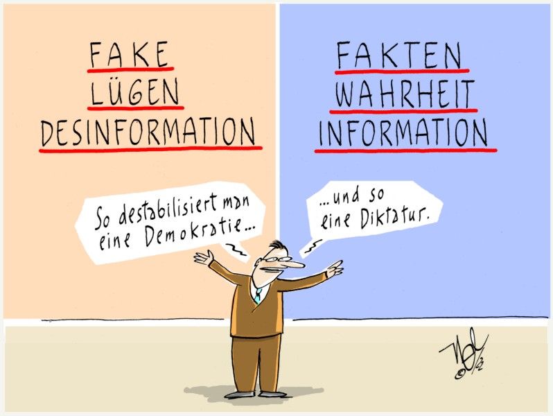 presse destabilisieren demokratie diktatur lügen fakten wahrheit fake news