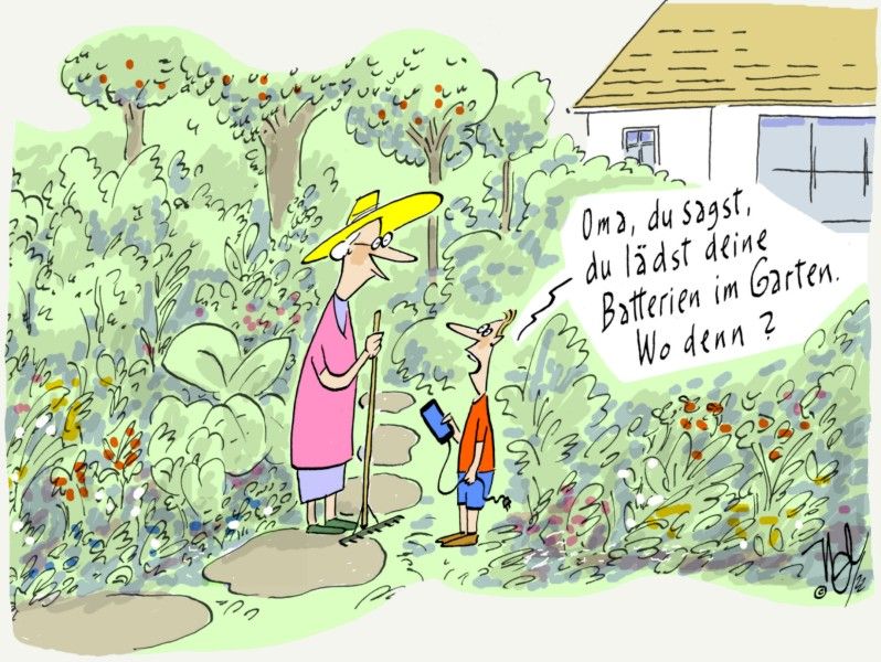 garten oma enkel batterien aufladen