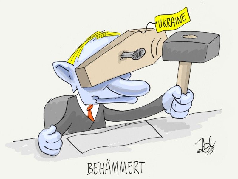 ukraine putin sarg brett vorm kopf behämmert