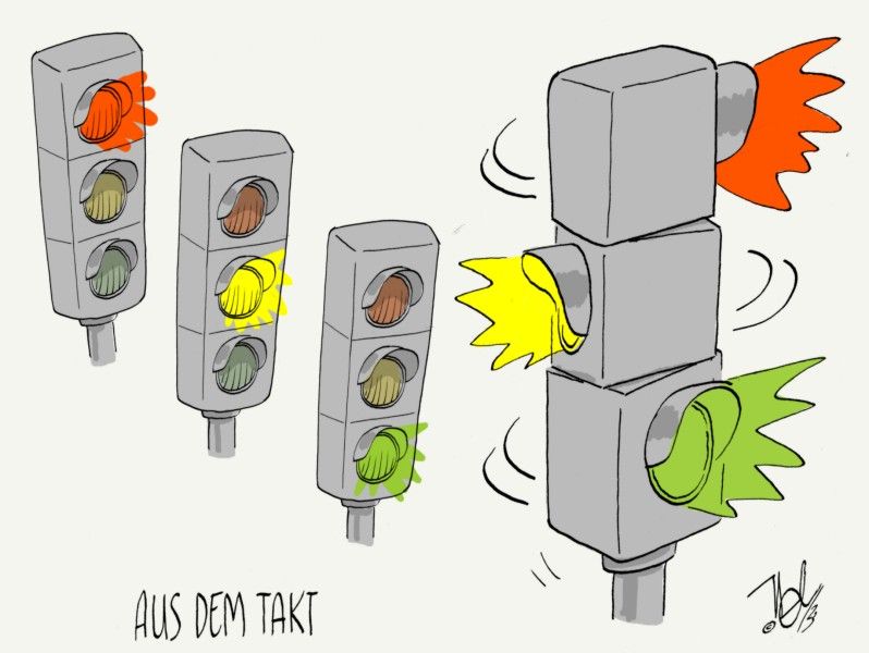 ampel aus dem takt