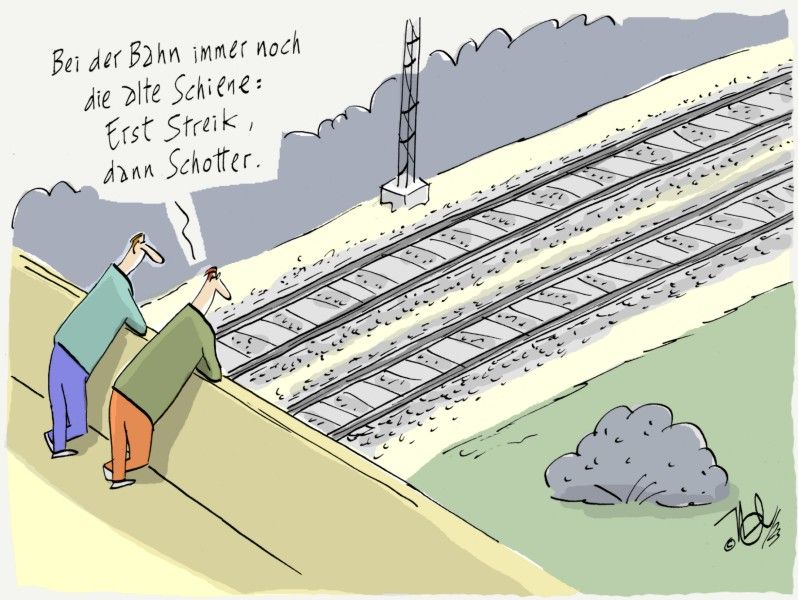 bahn streik schotter alte schiene