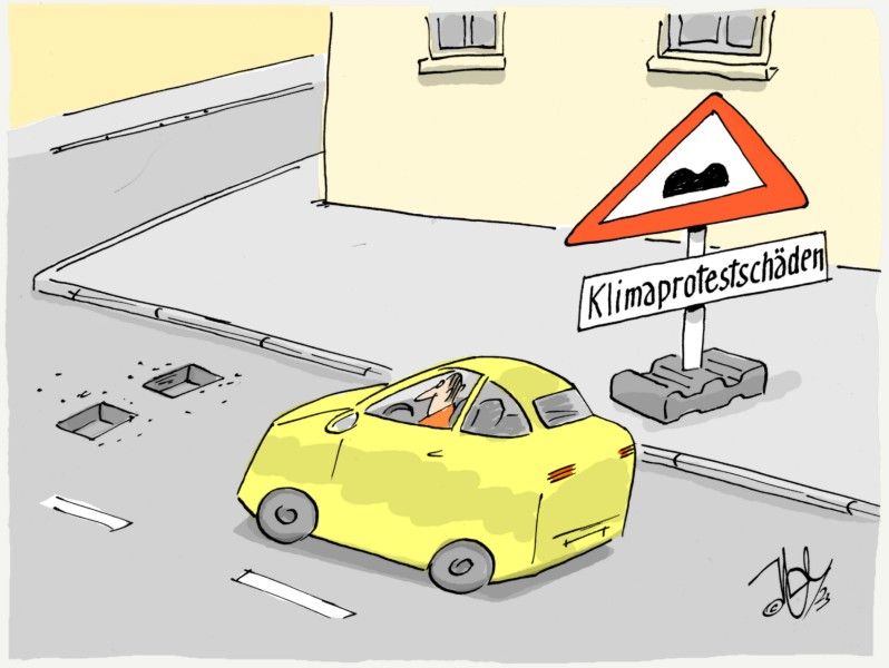 klimaprotest schäden auto straße