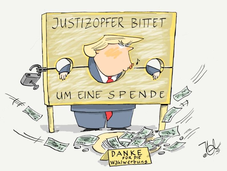 trump Pranger justiz Opfer Spende danke wahlwerbung