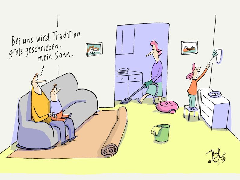 mann frau familie tradition hausarbeit ungleich verteilt