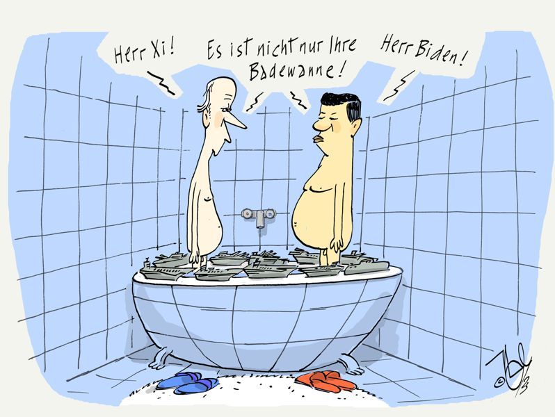 biden xi usa china welt badewanne loriot