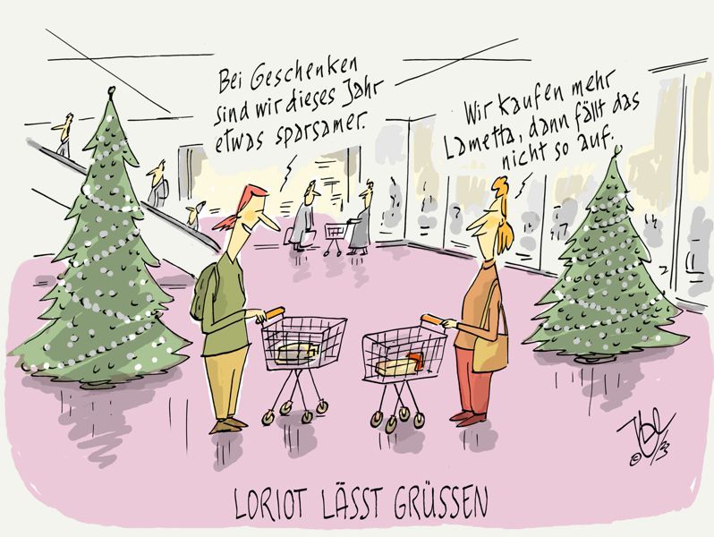 weihnachten einkauf geschenke sparsamer mehr lametta loriot