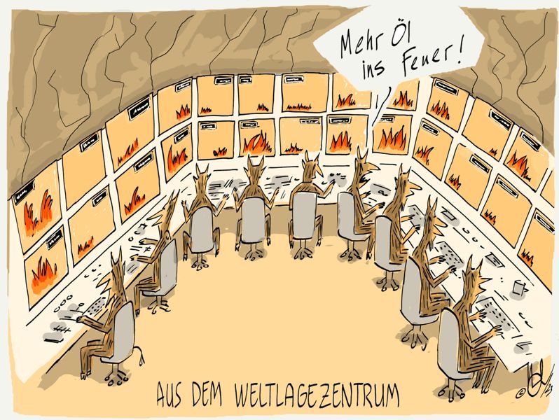 weltlage kontrollzentrum öl ins feuer