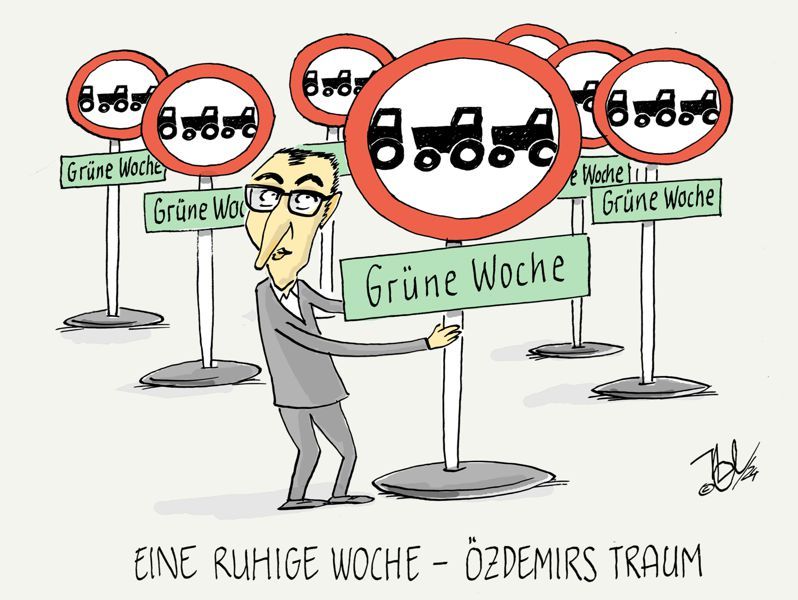 cem özdemir messe grüne woche bauern proteste ruhezone