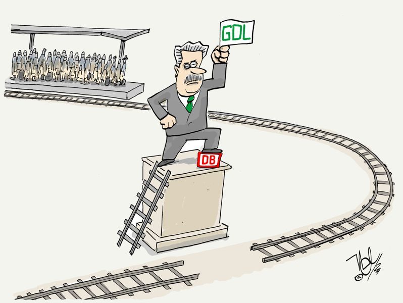 deutsche bahn gdl weselsky  streik denkmal