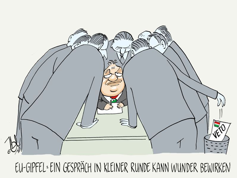 eu gespräch kleine runde viktor orban kompromiss unterschrift ukraine unterstützung