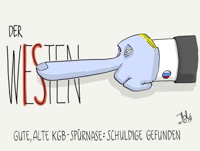 russland westen putin schuldige gefunden finger KGB spürnase propaganda lügen