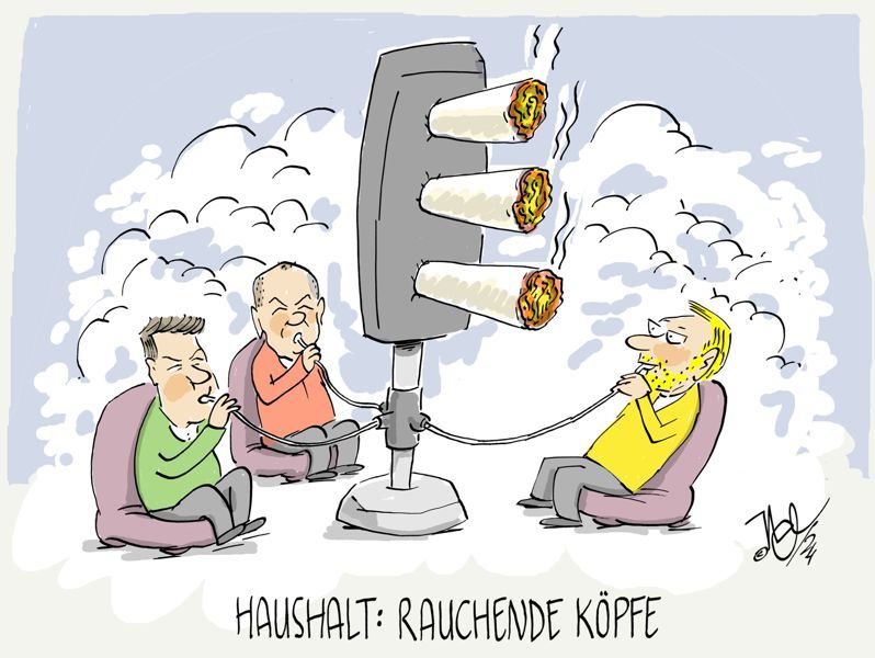 haushalt rauchende köpfe habeck scholz lindner ampel shisha
