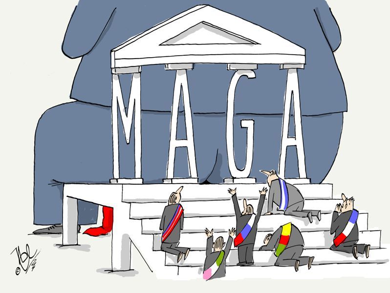 amerika trump der großmacher anbeten kriechen