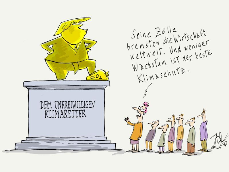trump zölle klimaretter unfreiwillig denkmal wachstum gebremst