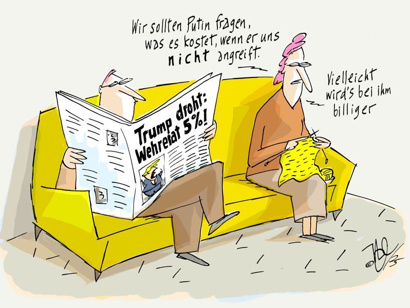 trump wehretat fünf prozent putin fragen nicht angriff billiger mann frau