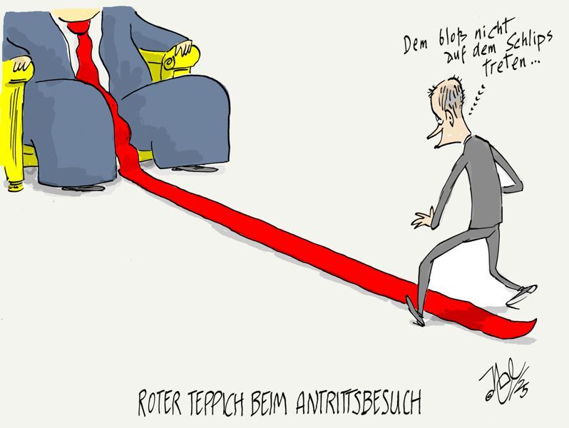 trump merz antrittsbesuch schlips treten