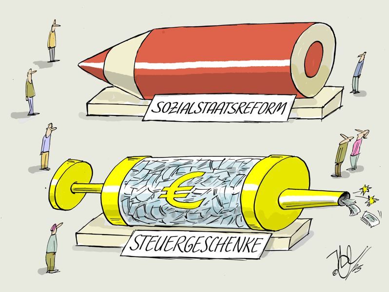 sozialstaatsreform  steuergeschenke rotstift geldspritze