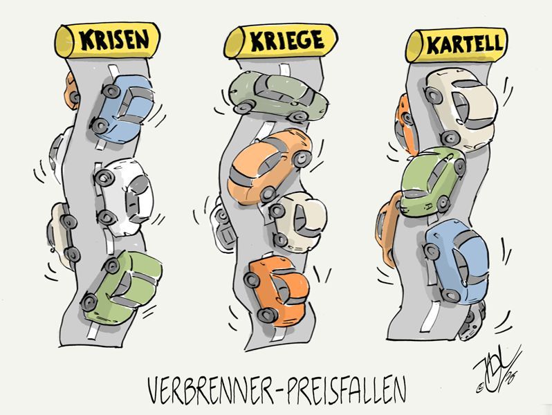 auto benzin diesel krisen kriege kartell verbrenner preisfallen
