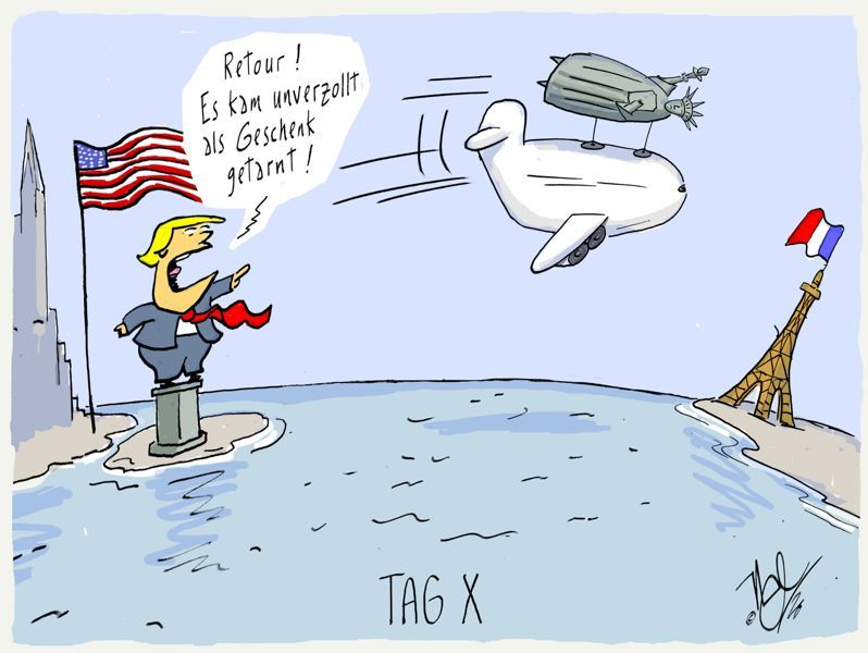 trump freiheitsstatue zurück geschenk unverzollt