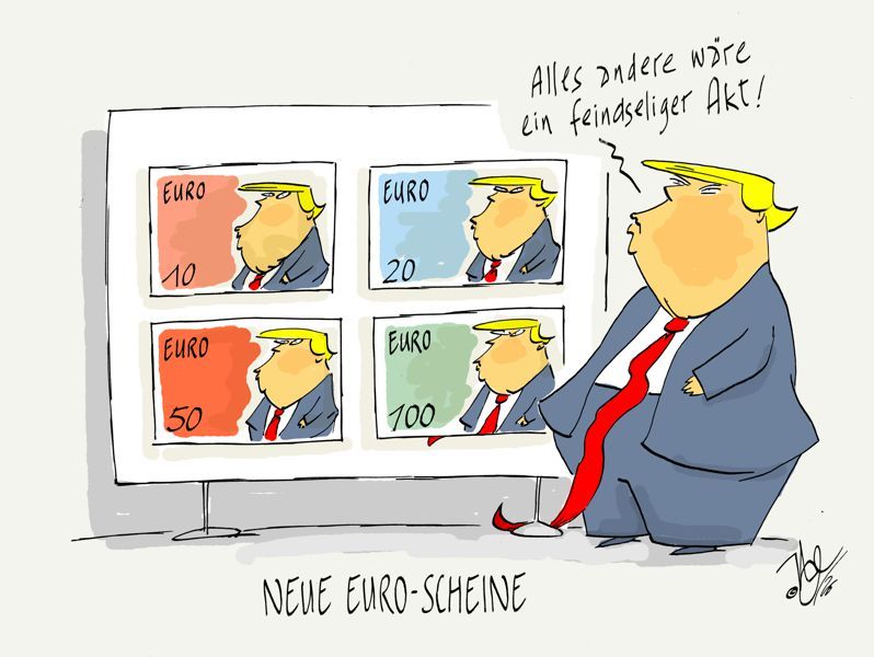trump neue euro scheine feindseliger akt